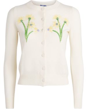 LEO LIN Wool-Cashmere Claire Cardigan - White