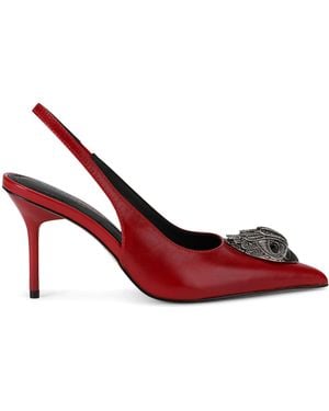 Kurt Geiger Leather Belsize Eagle Slingback Heels - Red