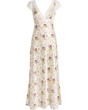 Doen Silk Floral Corelia Maxi Dress - Metallic