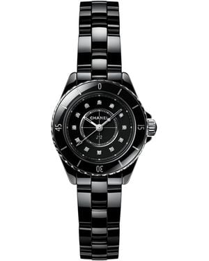 CHANEL Ceramic, Steel And Diamond J12 Watch - Black
