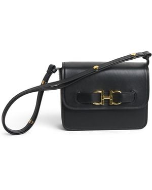 Harrods Leather Snaffle Cross-Body Bag - Black