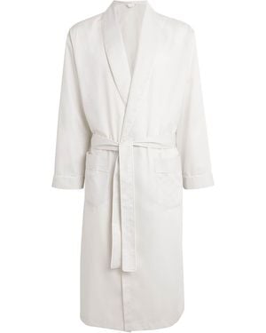 Zimmerli of Switzerland Cotton Jacquard Robe - White