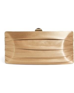 Rodo Satin Plissé Clutch Bag - Natural