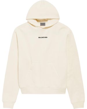 Balenciaga Cotton Logo Hoodie - White