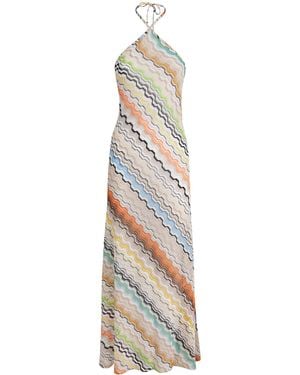 Missoni Zigzag Halterneck Maxi Dress - White