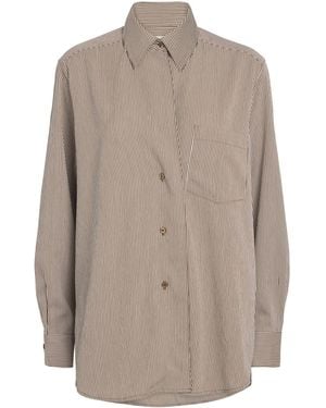 Agolde Aris Stripe Shirt - Brown