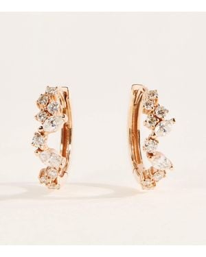 Rosa De La Cruz And Diamond Cascade Eternity Mini Hoop Earrings - Natural