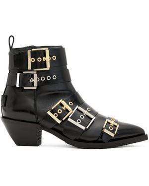 AllSaints Leather Buckle-Detail Jane Boots 43 - Black