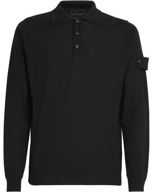 Stone Island Virgin Wool Ghost Polo Jumper - Black