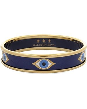 Halcyon Days Plated Evil Eye Bangle - Blue
