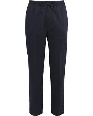 Corneliani Linen-Virgin Wool-Mohair Drawstring Trousers - Blue