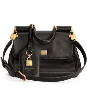 Dolce & Gabbana Leather My Sicily Top-Handle Bag - Black