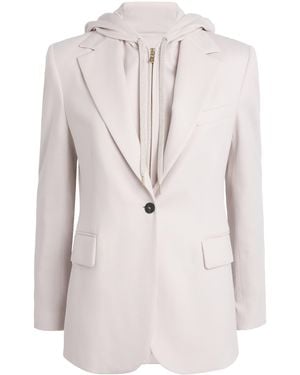 Eleventy Stretch-Cotton Layered Blazer - White