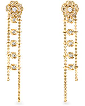 CHANEL And Diamond Camélia Transformable Earrings - Metallic