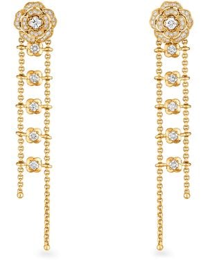 CHANEL And Diamond Camélia Transformable Earrings - Metallic