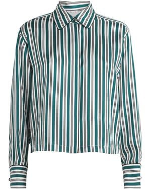Max Mara Silk Stripe Shirt - Blue