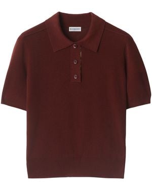 Burberry Wool Knitted Polo Shirt - Red