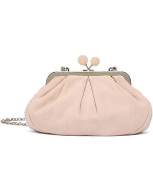 Weekend by Maxmara Suede Pasticcino Clutch Bag - Pink