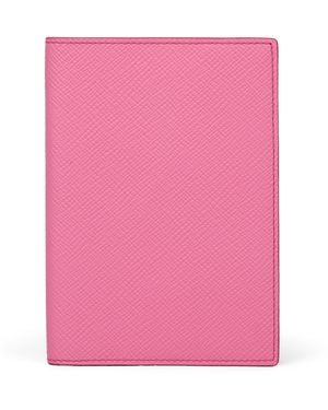 Smythson Leather Panama Passport Cover - Pink