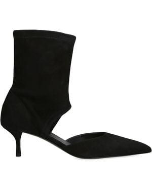 Alaïa Suede Cut-Out Ankle Boots 55 - Black