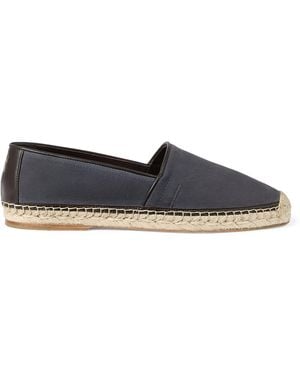 Brunello Cucinelli Grained Calfskin Espadrilles - Blue