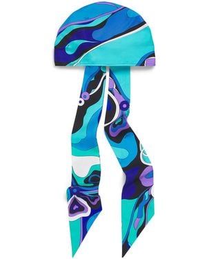 PUCCI Silk Orchidee Bandana - Blue