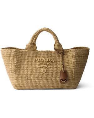 Prada Large Crochet Tote Bag - Brown