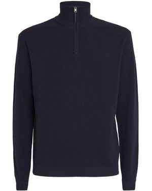 Woolrich Virgin Wool Half-Zip Jumper - Blue