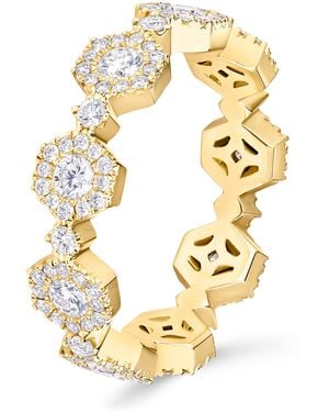 David Morris And Diamond Triolette Hexagon Ring - Metallic