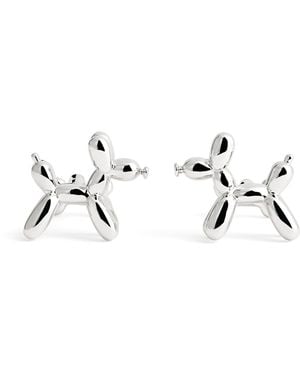 Babette Wasserman Rhoium-Plated Balloon Dog Cufflinks - White