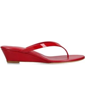 Christopher Esber Leather Scala Wedge Sandals 45 - Red