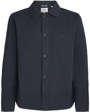 Wax London Cotton Jacquard Rockley Overshirt - Blue