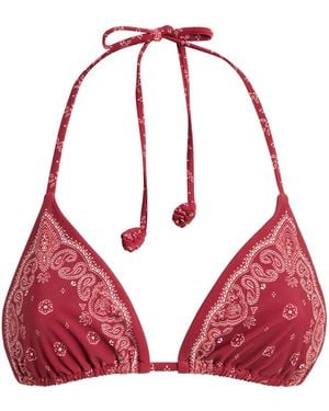 Devon Windsor Bandana Print Elis Bikini Top - Red