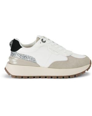 Kurt Geiger Leather-Suede Metro Trainers - White