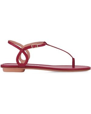 Aquazzura Leather Almost Bare Sandals - Red