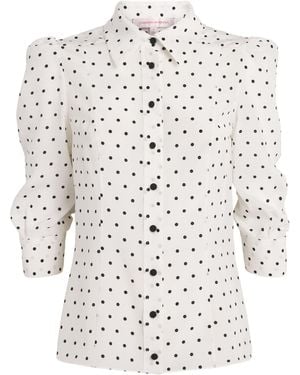Carolina Herrera Silk Polka-Dot Blouse - White