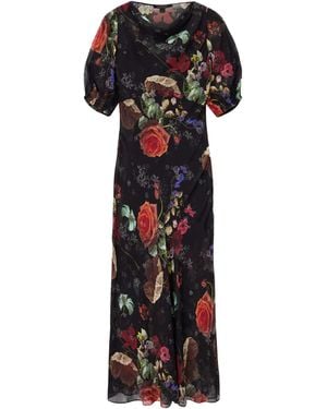 AllSaints Floral Print Tiwa Maxi Dress - Black