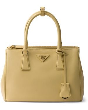 Prada Medium Leather Galleria Top-Handle Bag - Natural
