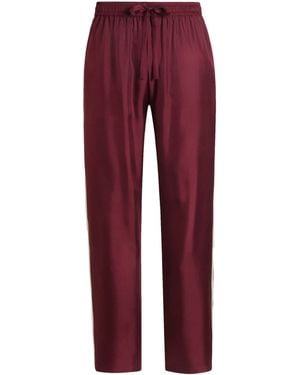 Dolce & Gabbana Silk Twill Track Trousers - Red