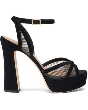Malone Souliers Mesh Sylvie Platform Sandals 125 - Black