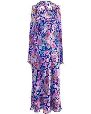 RIXO London Satin-Silk Hailey Midi Dress - Purple