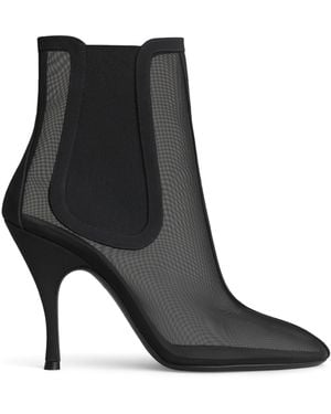 Alaïa Meshed Heeled Chelsea Boots 100 - Black
