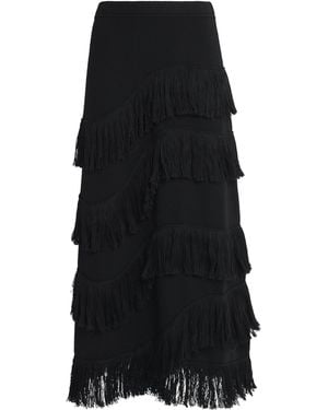 Ulla Johnson Fringe-Detail Mirena Midi Skirt - Black