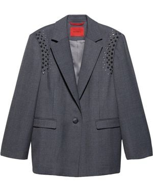 MAX&Co. Oversized Embellished Blazer - Blue