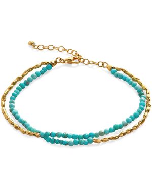 Monica Vinader Vermeil And Mini Nugget Beaded Bracelet - Green