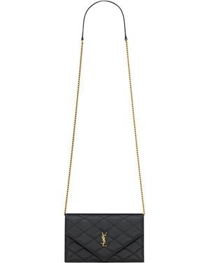 Saint Laurent Paris Envelope Chain Wallet - White