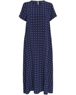 Weekend by Maxmara Silk Printed Maxi Dress - Blue