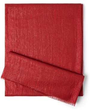 Brunello Cucinelli Cashmere-Silk-Blend Scarf - Red