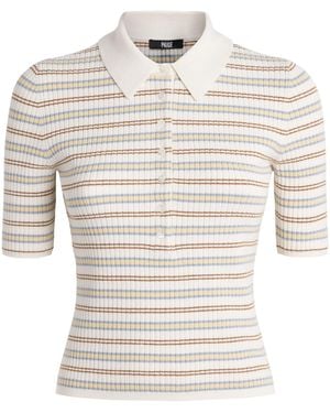 PAIGE Stripe Summit Polo Shirt - White