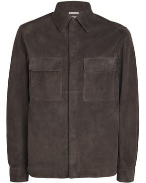 Agnona Suede Overshirt - Brown